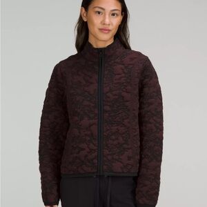 Lululemon Size 2 New Jacquard Multi-Texture Sweater Jacket
Red Merlot / Black